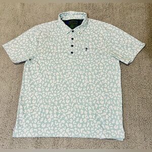 William Murray Golf For Esteban Polo Shirt Mens Large Spellout Blue White